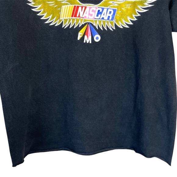 Vintage Oneita NASCAR FMO Gold Wings Cropped T Shirt Single Stitch M - Picture 5 of 6